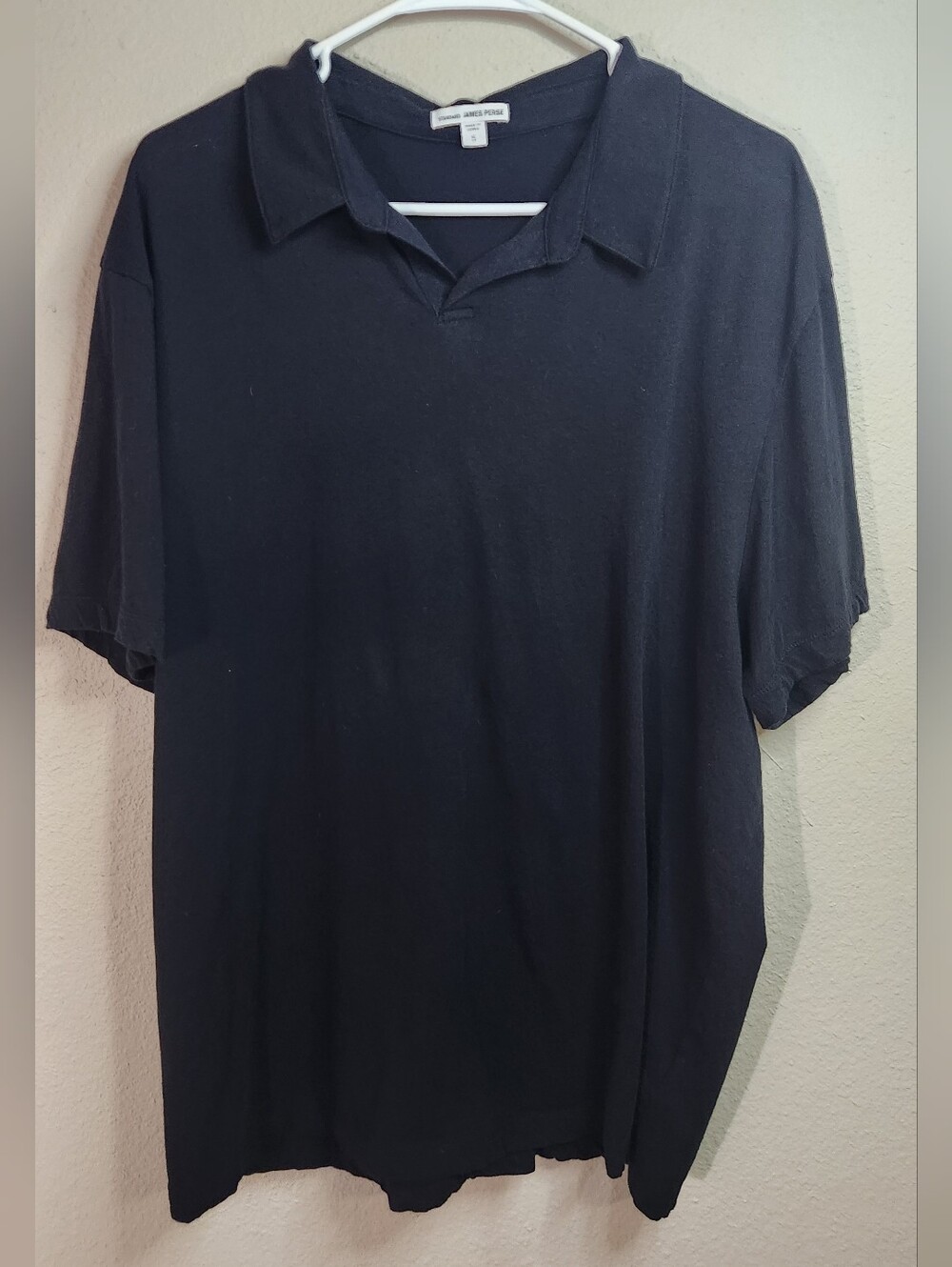James Perse Black Short Sleeve Polo Size 5